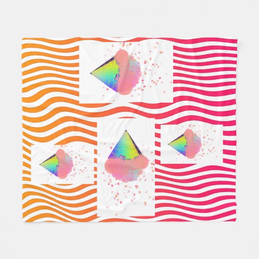 POP ART ICE CREAM CONT OP STRIPES Fleece Blanket (Voorkant (Horizontaal))