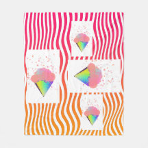 POP ART ICE CREAM CONT OP STRIPES Fleece Blanket