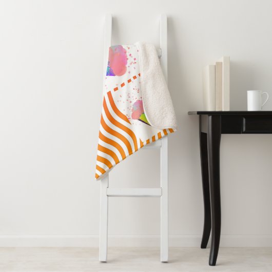 POP ART ICE CREAM CONT OP STRIPES Sherpa Blanket Sherpa Deken (In situ)