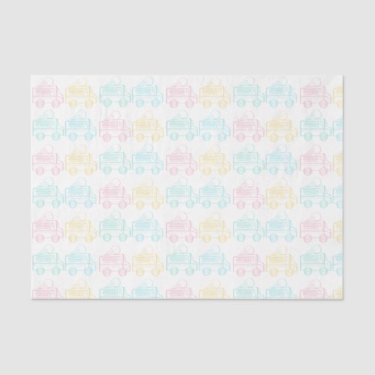 Pop Art Ice Cream Truck Regenboog Truck Tissuepapier (Voorkant)