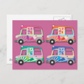Pop Art Ice Cream Van Pink Briefkaart (Voorkant / Achterkant)