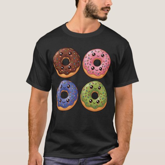 Pop Art Iced Donuts Kawaii T-Shirt (Voorkant)