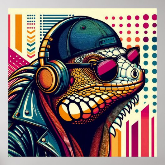 POP ART IGUANA 3 POSTER (Voorkant)