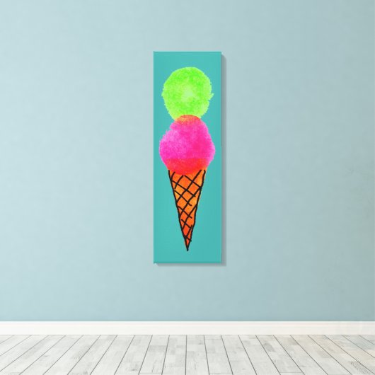 Pop art-ijs canvas afdruk (Insitu (Houten vloer))