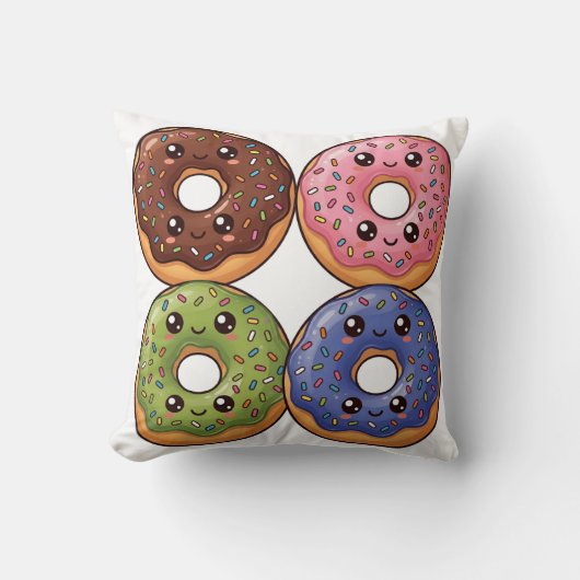 Pop Art Ijsdonuts Kawaii Kussen Kussenhoes (Voorkant)