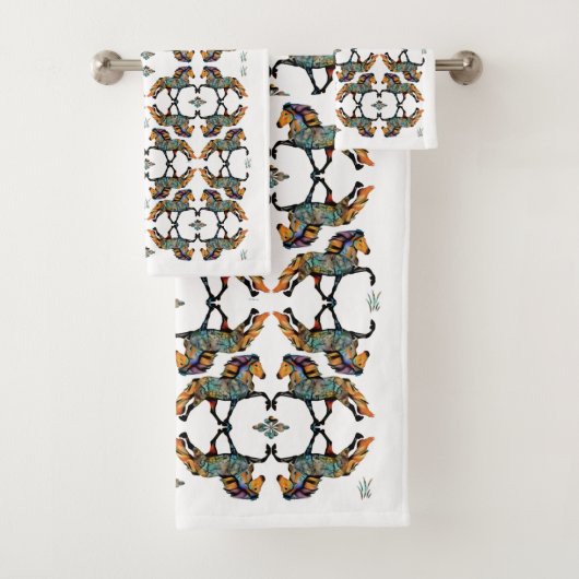 Pop Art IJslands Paard Bad Handdoek (Insitu)