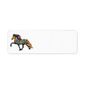 Pop Art IJslands Paard Etiket (Voorkant)