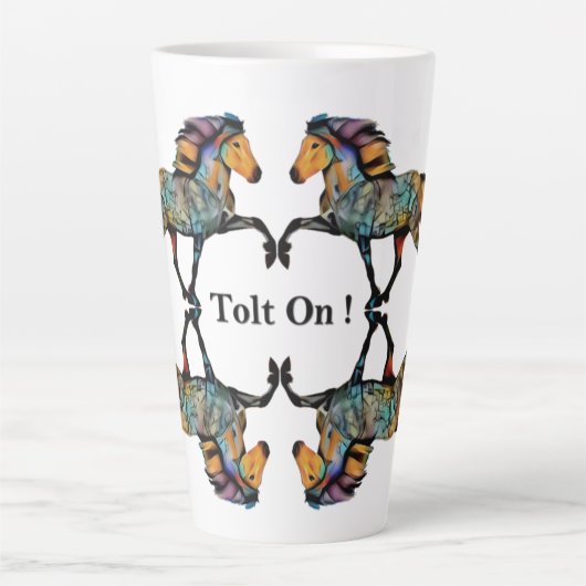 Pop Art IJslands Paard Latte Mok (Voorkant)