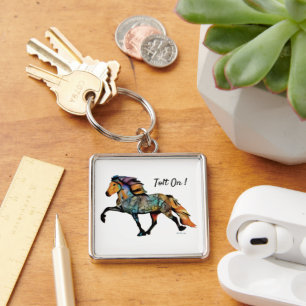 Pop Art IJslands Paard Sleutelhanger
