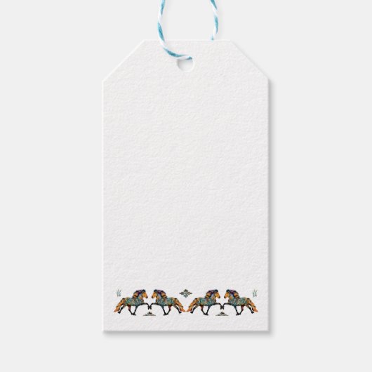 Pop Art IJslandse paarden Cadeaulabel (Voorkant)