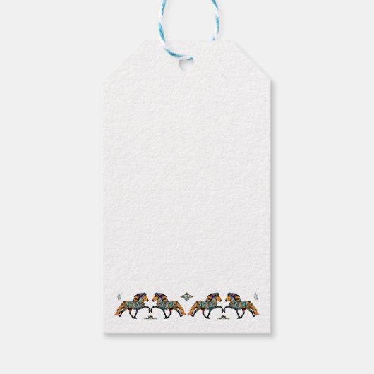 Pop Art IJslandse paarden Cadeaulabel (Achterkant)