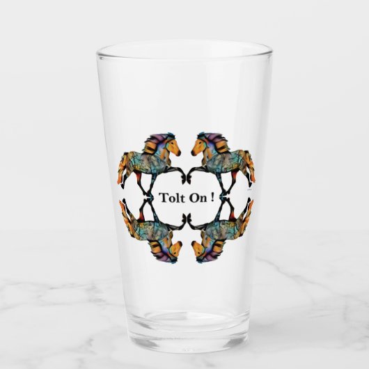 Pop Art IJslandse paarden Glas (Voorkant)