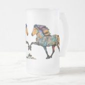 Pop Art IJslandse paarden Matglas Bierpul (Voorkant rechts)