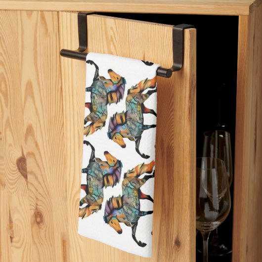 Pop Art IJslandse paarden Theedoek (Derde Gevouwen)