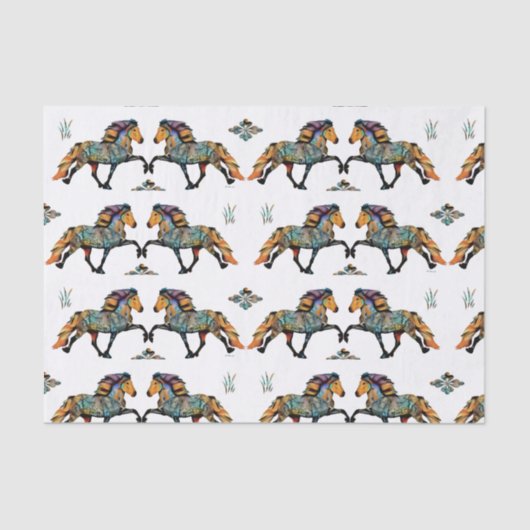 Pop Art IJslandse paarden Tissuepapier (Voorkant)