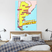Pop Art Illustrated Argentinië Canvas Afdruk (Insitu (Slaapkamer))