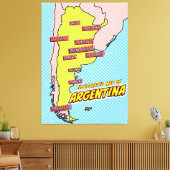 Pop Art Illustrated Argentinië Canvas Afdruk (Insitu (Woonkamer))