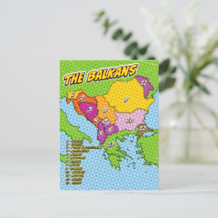 Pop Art Illustrated Balkan kaart