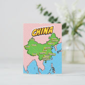 Pop Art Illustrated China kaart (Staand voorkant)
