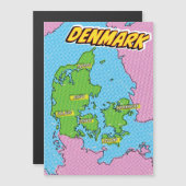 Pop Art Illustrated Denemarken kaart (Voorkant / Achterkant)