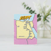 Pop Art Illustrated Egypt kaart (Staand voorkant)