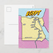 Pop Art Illustrated Egypt kaart (Voorkant / Achterkant)