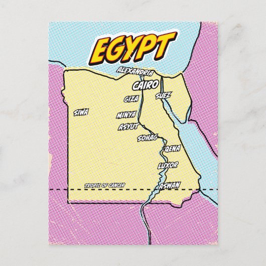 Pop Art Illustrated Egypt kaart (Voorkant)
