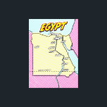 Pop Art Illustrated Egypt kaart Canvas Afdruk<br><div class="desc">Pop Art Illustrated Egypt Afrikaanse kaart in een prachtige  versleten stijl.</div>