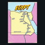 Pop Art Illustrated Egypt kaart Foto Afdruk<br><div class="desc">Pop Art Illustrated Egypt Afrikaanse kaart in een prachtige versleten stijl.</div>