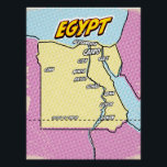Pop Art Illustrated Egypt kaart Perfect Poster<br><div class="desc">Pop Art Illustrated Egypt Afrikaanse kaart in een prachtige  versleten stijl.</div>