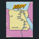 Pop Art Illustrated Egypt kaart Perfect Poster<br><div class="desc">Pop Art Illustrated Egypt Afrikaanse kaart in een prachtige  versleten stijl.</div>