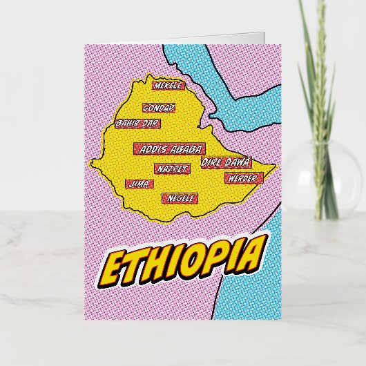 Pop Art Illustrated Ethiopia kaart (Voorkant)