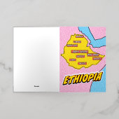 Pop Art Illustrated Ethiopia kaart (Buiten Laag)