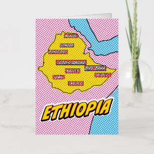 Pop Art Illustrated Ethiopia kaart