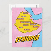 Pop Art Illustrated Ethiopia kaart (Voorkant / Achterkant)