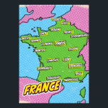 Pop Art Illustrated Frankrijk kaart Foto Afdruk<br><div class="desc">Pop Art Illustrated Frankrijk Europese kaart in een prachtige  versleten stijl.</div>