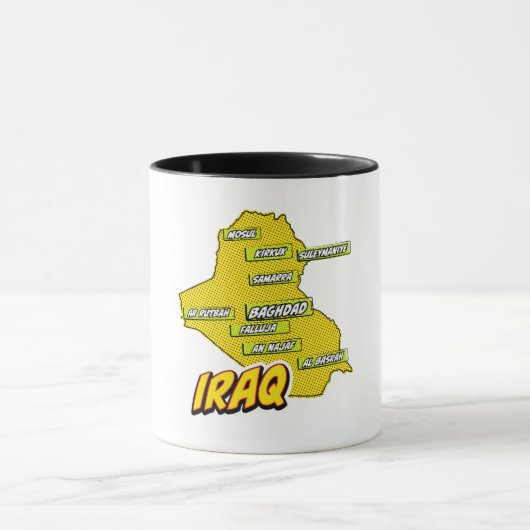 Pop Art Illustrated Irakkaart Mok (Midden)
