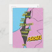 Pop Art Illustrated Israel kaart (Voorkant / Achterkant)