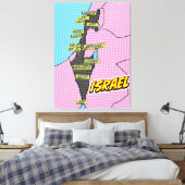 Pop Art Illustrated Israel kaart Canvas Afdruk (Insitu (Slaapkamer))