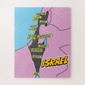 Pop Art Illustrated Israel kaart Legpuzzel (Verticaal)