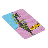 Pop Art Illustrated Israel kaart Magneet (Rechterzijde)