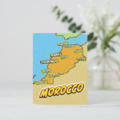 Pop Art Illustrated Marokko kaart (Staand voorkant)