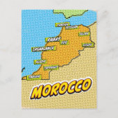 Pop Art Illustrated Marokko kaart (Voorkant)