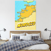 Pop Art Illustrated Marokko kaart Canvas Afdruk (Insitu (Slaapkamer))