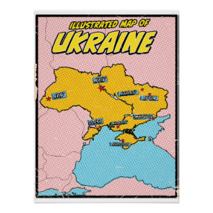 Pop Art Illustrated Oekraïne Perfect Poster