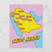 Pop Art Illustrated Saoedi-Arabië kaart (Voorkant)