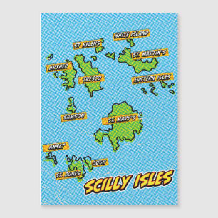 Pop Art Illustrated Scilly Isles kaart