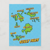 Pop Art Illustrated Scilly Isles kaart (Voorkant)