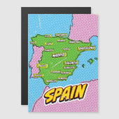 Pop Art Illustrated Spanje kaart (Voorkant / Achterkant)