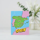 Pop Art Illustrated Spanje kaart (Staand voorkant)
